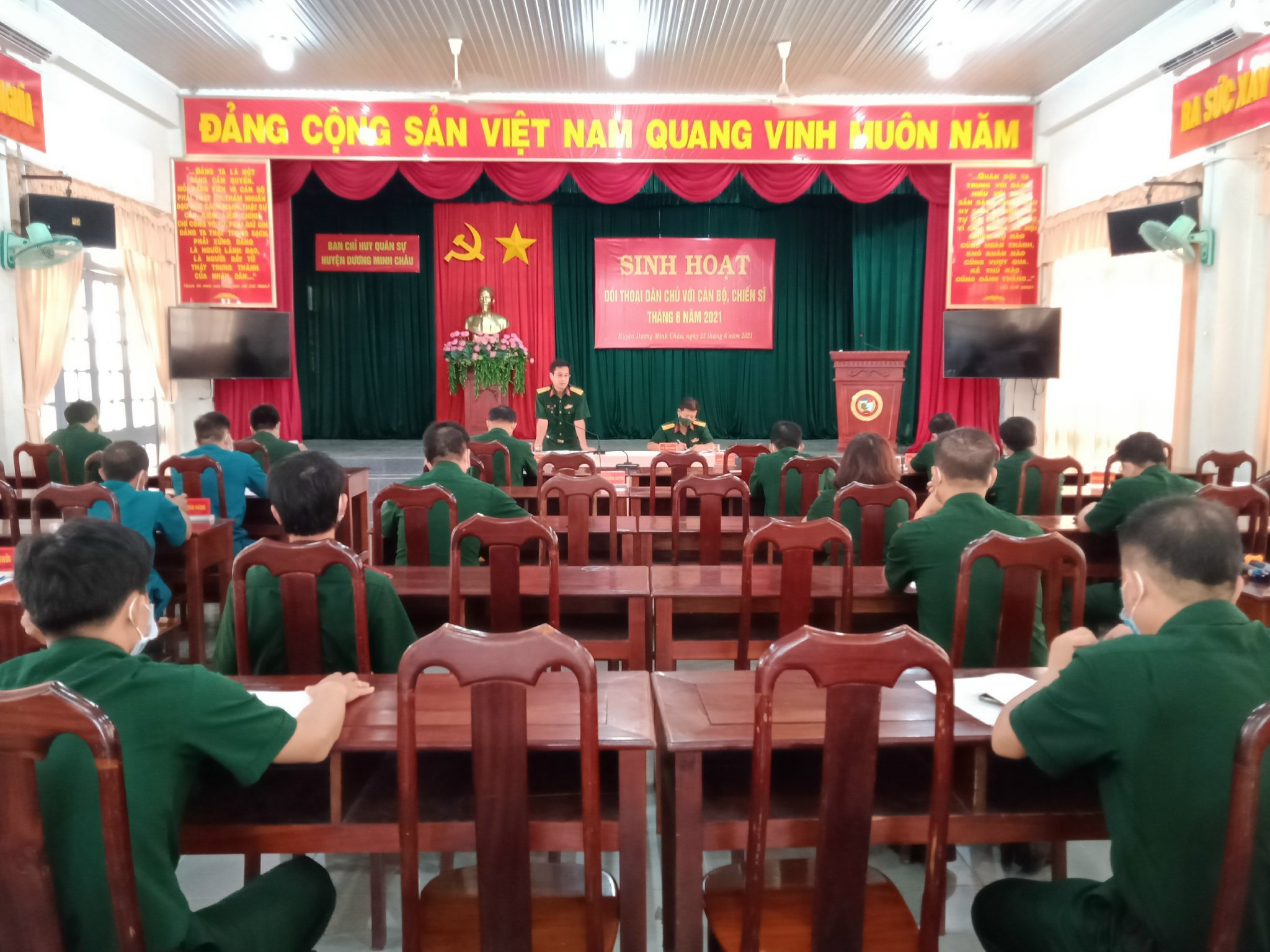 Ban CHQS huyện Dương Minh Châu tổ chức sinh hoạt đối thoại dân chủ tháng 6 năm 2021